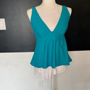 Old Navy Teal V-Neck Tankini Swim Top NWOT MSRP $39.99
